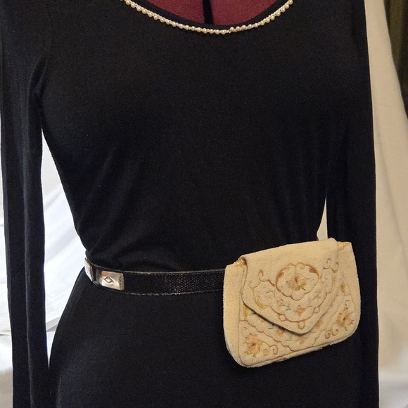 Antique French Handmade Micro-Beaded Belt / Evening PurseCirca 1910–1920 | Silk